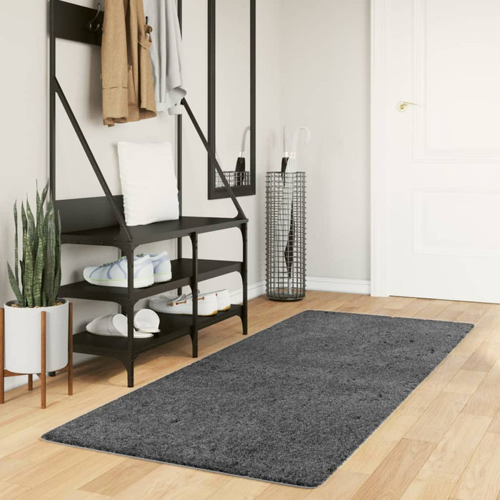 vidaXL Rug OVIEDO Short Pile Anthracite 80x200 cm