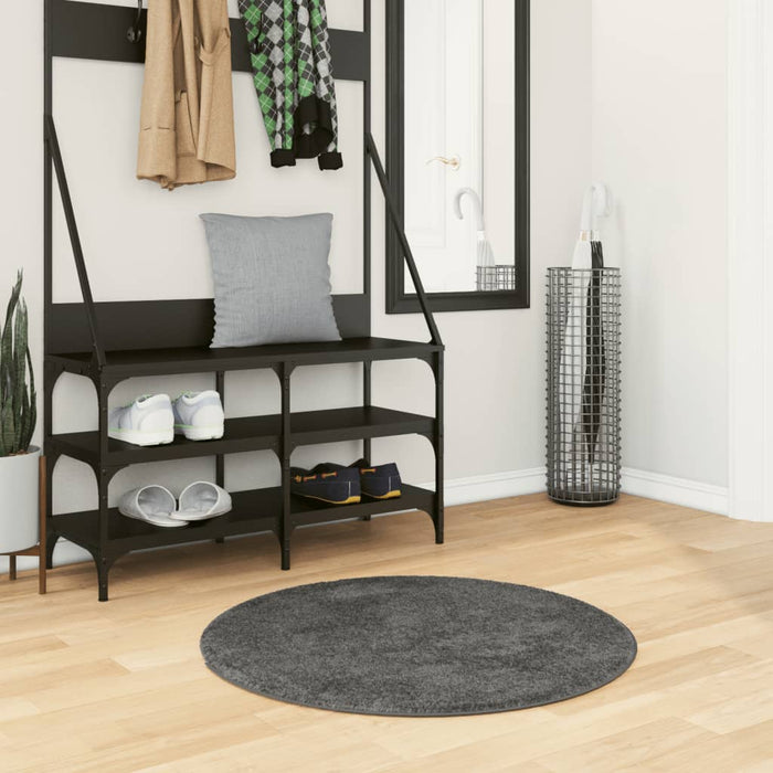 vidaXL Rug OVIEDO Short Pile Anthracite Ø 80 cm