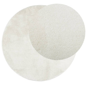 vidaXL Rug OVIEDO Short Pile Cream Ø 120 cm