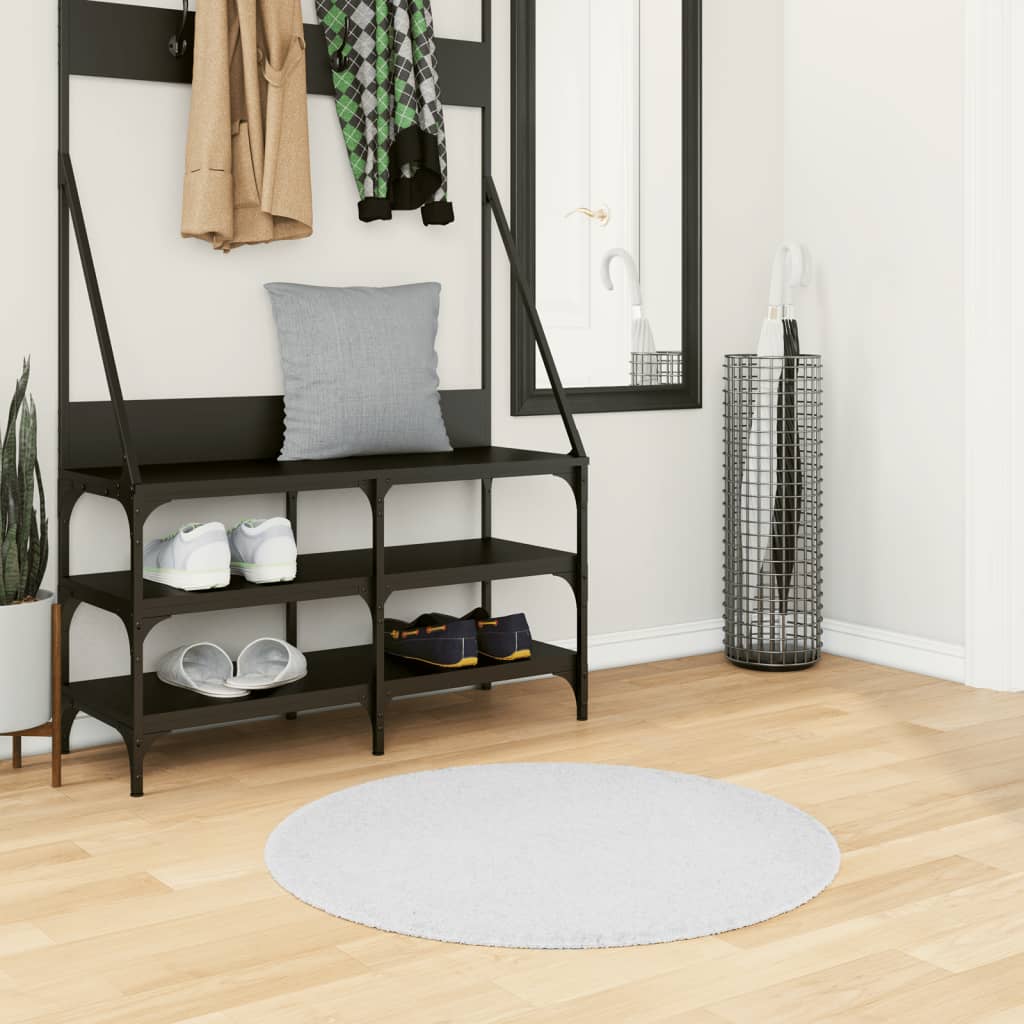 vidaXL Rug OVIEDO Short Pile Grey Ø 80 cm