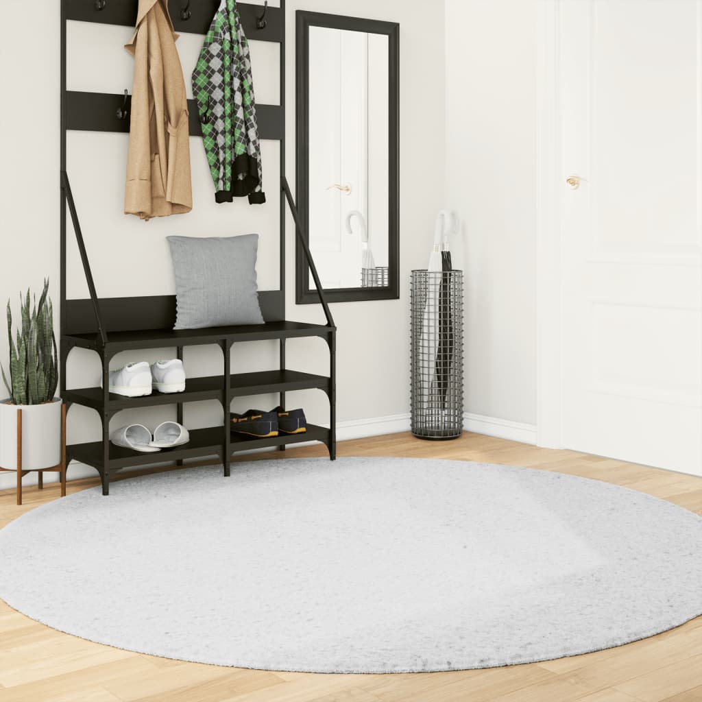 vidaXL Rug OVIEDO Short Pile Grey Ø 200 cm