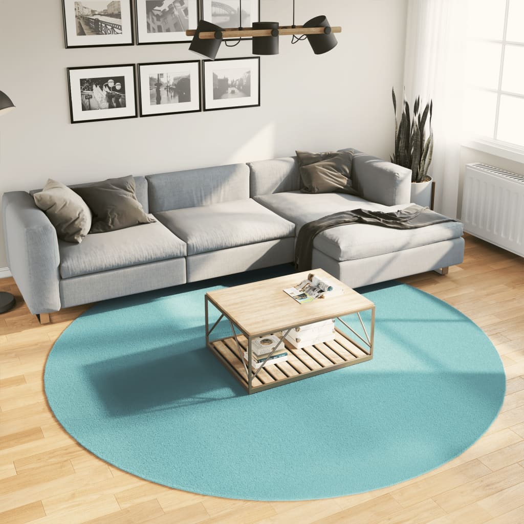 vidaXL Rug OVIEDO Short Pile Green Ø 240 cm