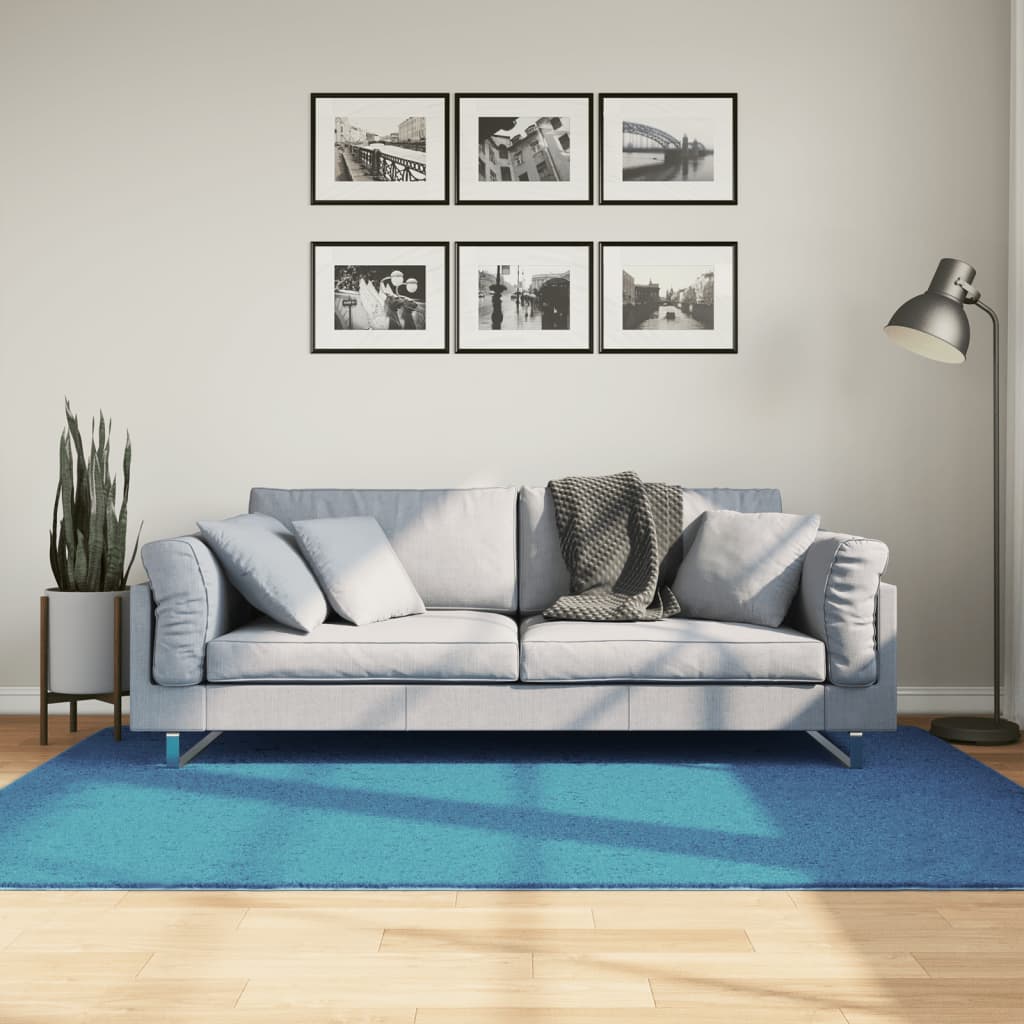 vidaXL Rug OVIEDO Short Pile Turquoise 140x200 cm