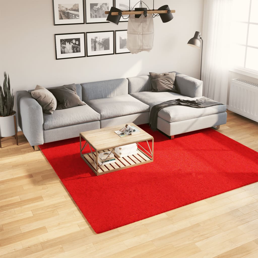 vidaXL Rug OVIEDO Short Pile Red 240x240 cm