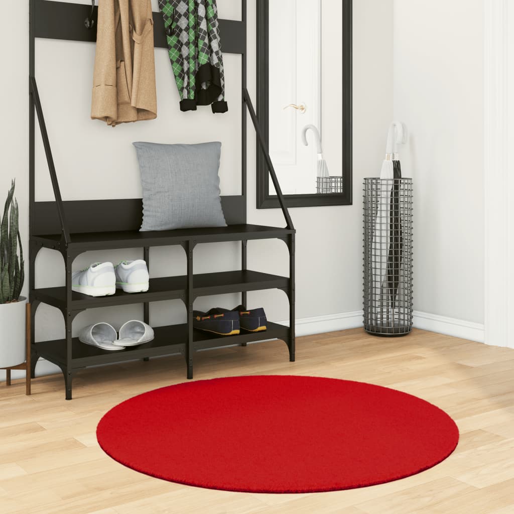 vidaXL Rug OVIEDO Short Pile Red Ø 100 cm