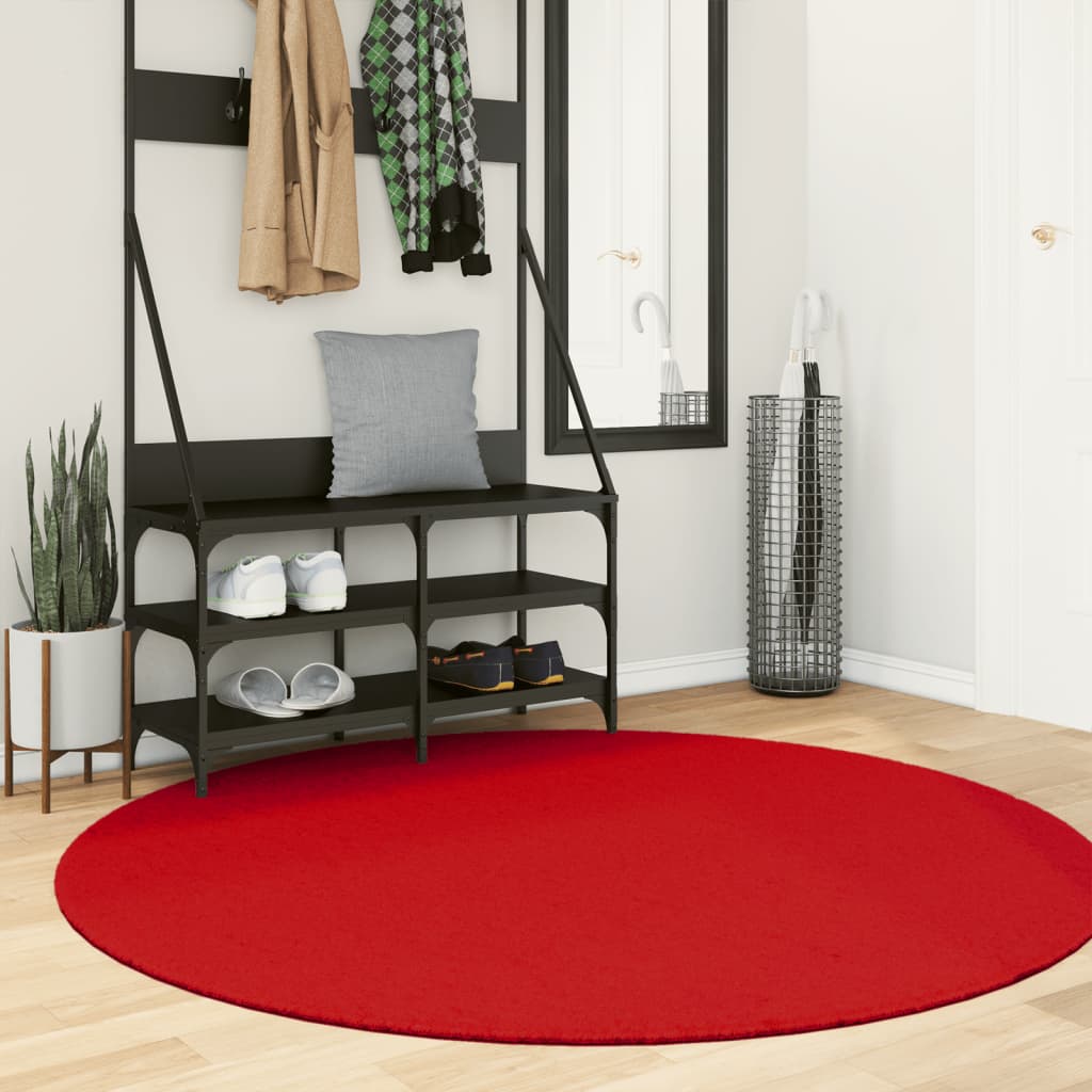 vidaXL Rug OVIEDO Short Pile Red Ø 160 cm