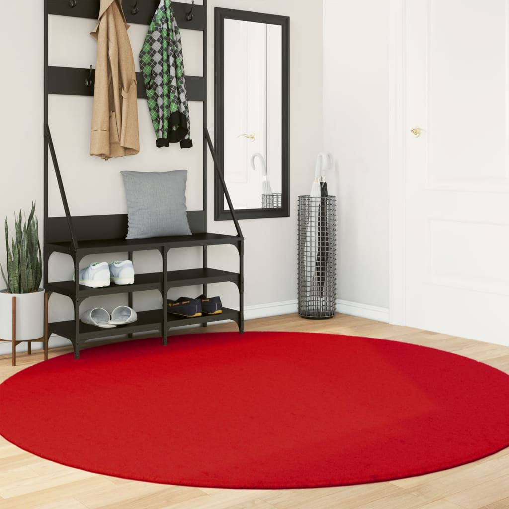 vidaXL Rug OVIEDO Short Pile Red Ø 200 cm