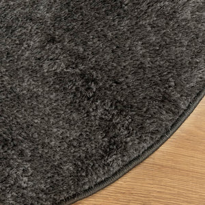 vidaXL Rug ISTAN High Pile Shiny Look Anthracite Ø 160 cm