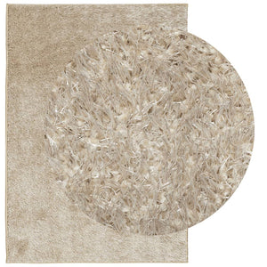 vidaXL Rug ISTAN High Pile Shiny Look Beige 140x200 cm