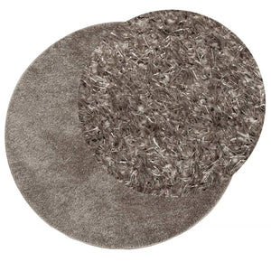 vidaXL Rug ISTAN High Pile Shiny Look Grey Ø 80 cm