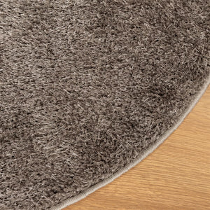 vidaXL Rug ISTAN High Pile Shiny Look Grey Ø 80 cm