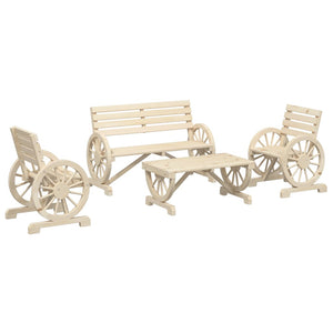 vidaXL 4 Piece Garden Lounge Set Solid Wood Fir