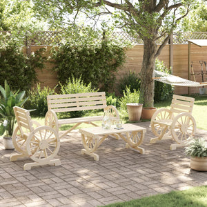 vidaXL 4 Piece Garden Lounge Set Solid Wood Fir