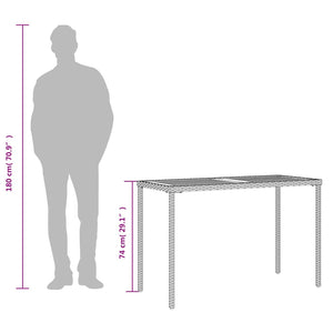 vidaXL Garden Table with Acacia Wood Top Grey 115x54x74 cm Poly Rattan