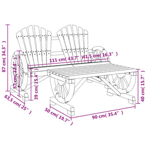 vidaXL 2 Piece Garden Lounge Set Solid Wood Fir