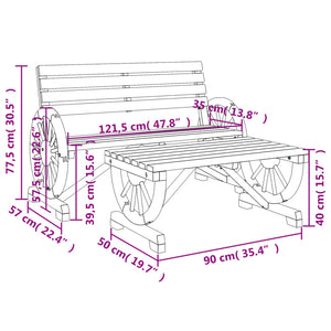 vidaXL 2 Piece Garden Lounge Set Solid Wood Fir