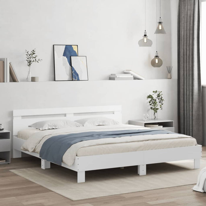 vidaXL Bed Frame without Mattress White 200x200 cm