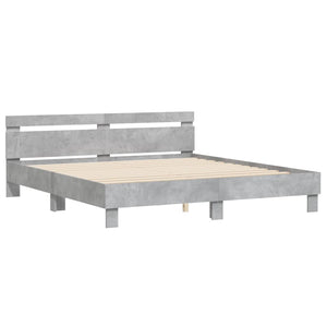 vidaXL Bed Frame without Mattress Concrete Grey 200x200 cm