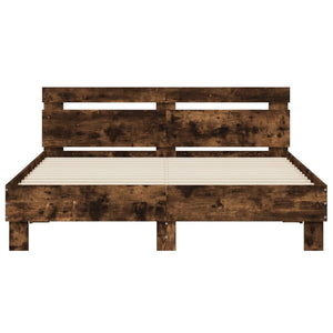 vidaXL Bed Frame without Mattress Smoked Oak 140x190 cm