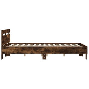 vidaXL Bed Frame without Mattress Smoked Oak 140x190 cm