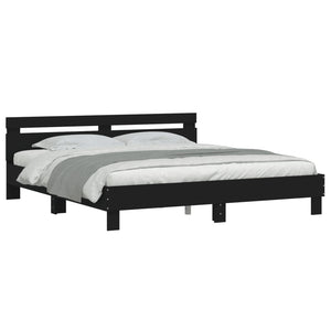 vidaXL Bed Frame with LED without Mattress Black 200x200 cm