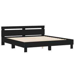 vidaXL Bed Frame with LED without Mattress Black 200x200 cm