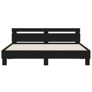 vidaXL Bed Frame with LED without Mattress Black 200x200 cm