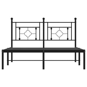 vidaXL Metal Bed Frame without Mattress with Headboard Black 140x200cm