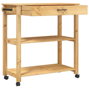 vidaXL Kitchen Trolley MONZA 84x40x90 cm Solid Wood Pine