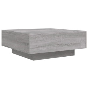 vidaXL Coffee Table with LED Lights Grey Sonoma 80x80x31 cm