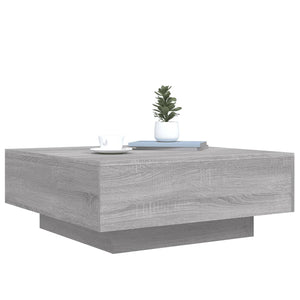 vidaXL Coffee Table with LED Lights Grey Sonoma 80x80x31 cm