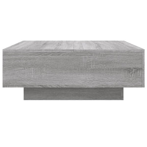 vidaXL Coffee Table with LED Lights Grey Sonoma 80x80x31 cm