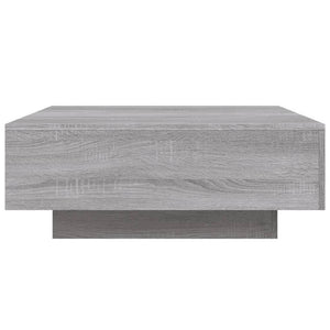 vidaXL Coffee Table with LED Lights Grey Sonoma 80x80x31 cm