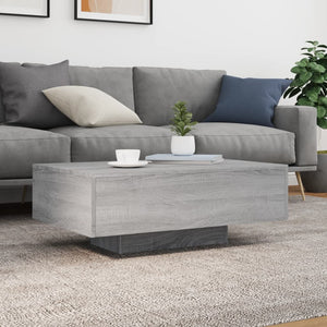 vidaXL Coffee Table with LED Lights Grey Sonoma 85x55x31 cm