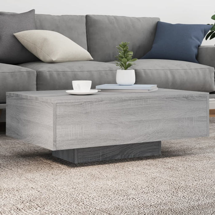 vidaXL Coffee Table with LED Lights Grey Sonoma 85x55x31 cm