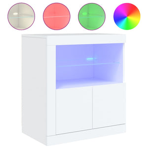 vidaXL Sideboard with LED Lights White 60.5x37x67 cm