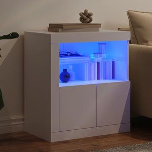 vidaXL Sideboard with LED Lights White 60.5x37x67 cm