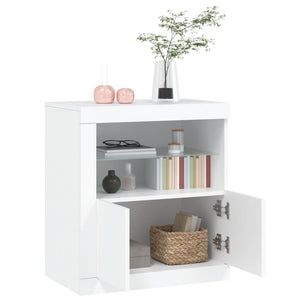 vidaXL Sideboard with LED Lights White 60.5x37x67 cm