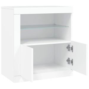 vidaXL Sideboard with LED Lights White 60.5x37x67 cm