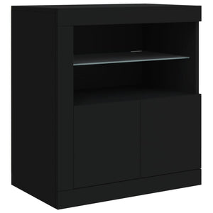 vidaXL Sideboard with LED Lights Black 60.5x37x67 cm