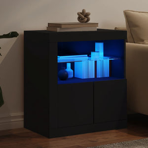 vidaXL Sideboard with LED Lights Black 60.5x37x67 cm