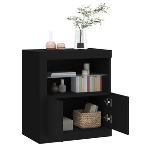 vidaXL Sideboard with LED Lights Black 60.5x37x67 cm