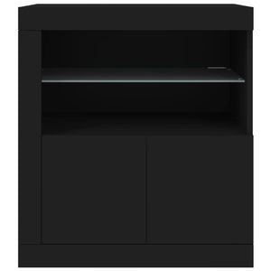 vidaXL Sideboard with LED Lights Black 60.5x37x67 cm