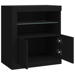 vidaXL Sideboard with LED Lights Black 60.5x37x67 cm