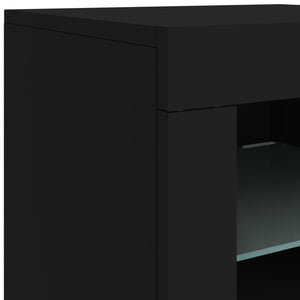 vidaXL Sideboard with LED Lights Black 60.5x37x67 cm