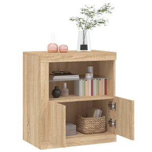 vidaXL Sideboard with LED Lights Sonoma Oak 60.5x37x67 cm