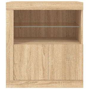 vidaXL Sideboard with LED Lights Sonoma Oak 60.5x37x67 cm