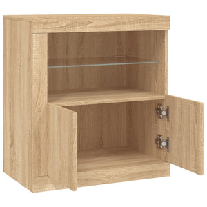 vidaXL Sideboard with LED Lights Sonoma Oak 60.5x37x67 cm