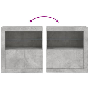 vidaXL Sideboard with LED Lights Concrete Grey 60.5x37x67 cm