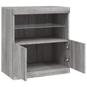 vidaXL Sideboard with LED Lights Grey Sonoma 60.5x37x67 cm